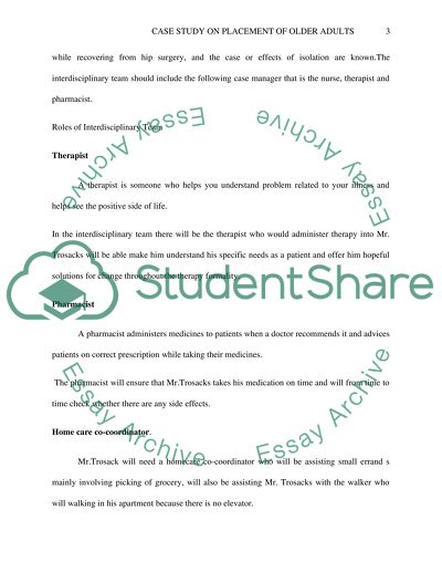 Placement of Older Adults