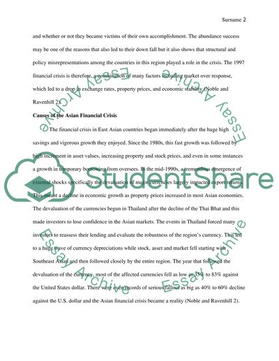 The Asian Financial Crisis