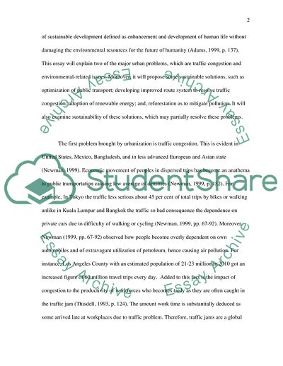 To What Extent Can the Problems of Urbanisation Be Met by a Policy of Sustainable Development