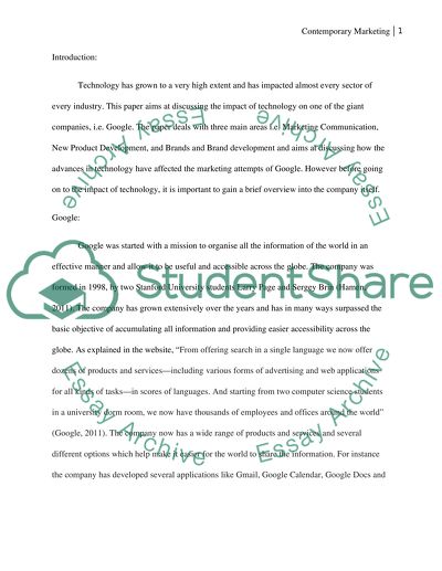 Contemporary Marketing: Case of Google