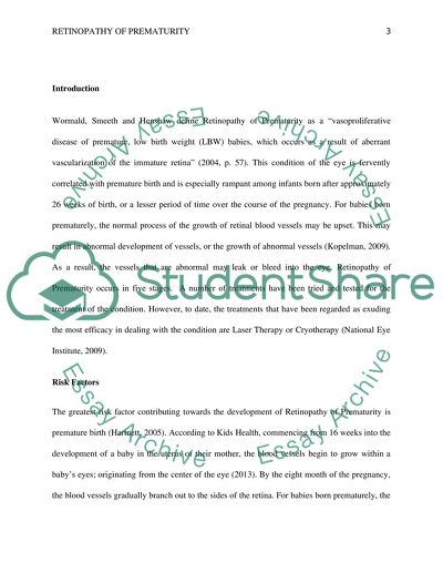 Causes of Retinopathy of Prematurity