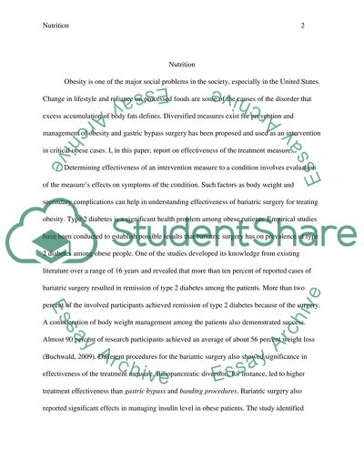 Obesity in the US and Effectiveness of the Treatment Measures