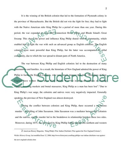 The Creation of Plymouth Plantation to King Phillips War