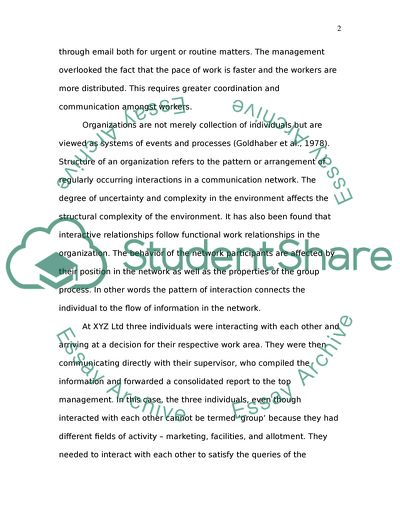 Organisational Structure and Communication Flow