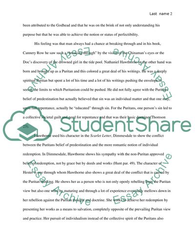 Compare/Contrast John Steinbecks view of humanity versus Nathaniel Hawthornes views