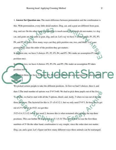 Applying Counting Method