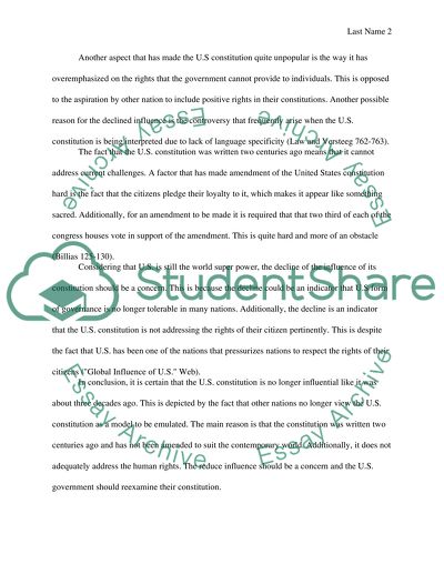 The U.S. Constitution: A Global Perspective