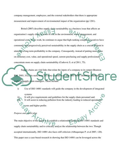 ISO 14001 Standards and Supply Chain Sustainability