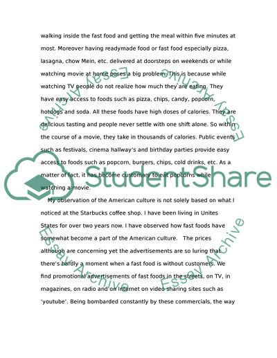 The Harms of Fast Foods