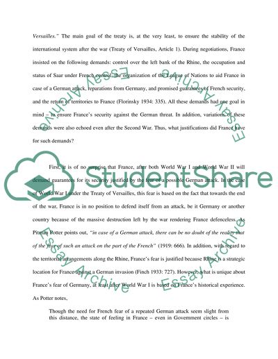 Justifying Demands of France during the Two World Wars