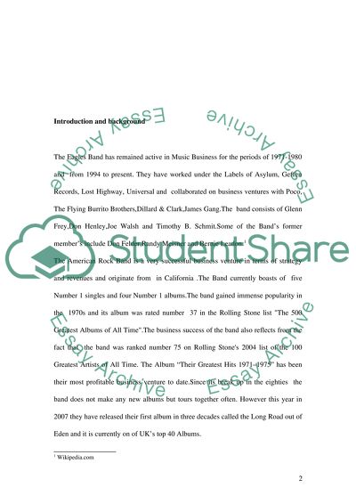 Business analysis of an artists career