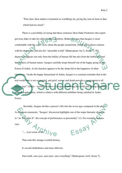 As You Like It: Still a Comedy in Spite of the Unhappy Ending of Jacques