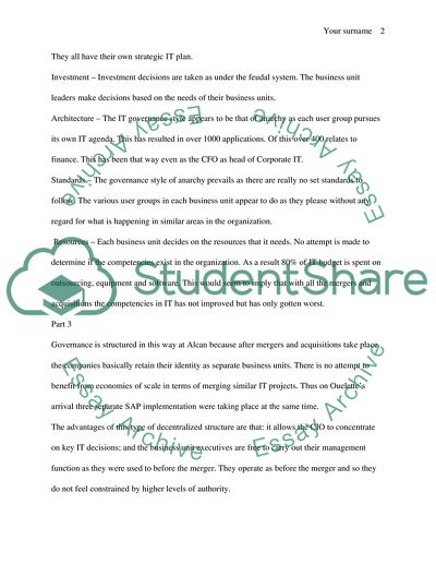 Alcans IT Governance Model