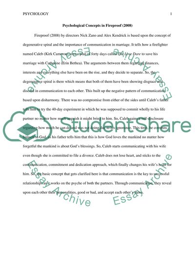 Psychological Concepts in Fireproof