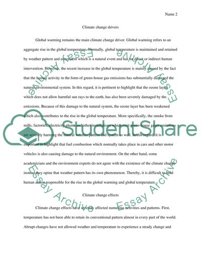 Climate change drivers