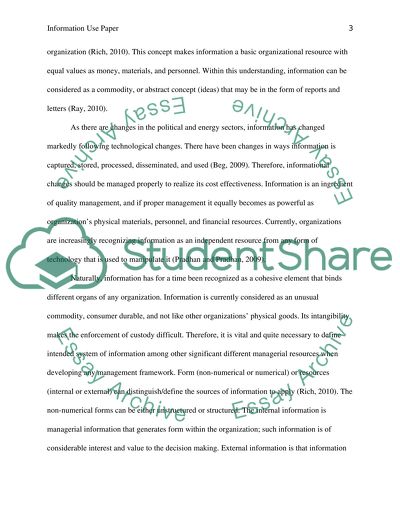 Information as a Vital Tool in Planning, Managing, and Maintaining Organizations