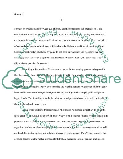 Night Owl Personality