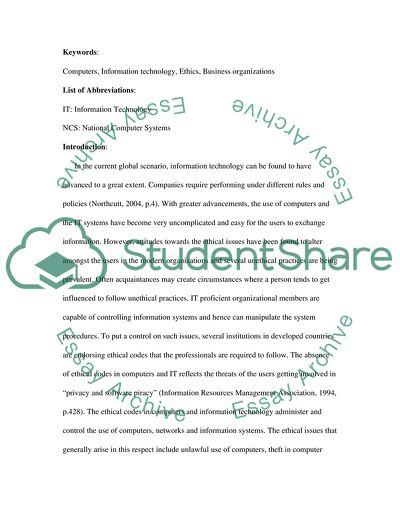 Computer and Information Technology Ethics in Saudi Arabian Business Organizations
