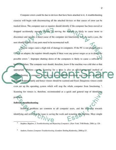 Troubleshooting of the Software or Hardware Devices
