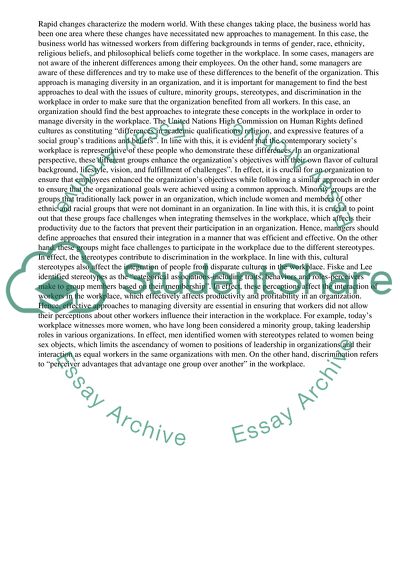 The Concepts of Culture, Minority Groups, Stereotypes and Discrimination