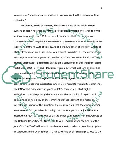 The United States Defense Crisis Action System