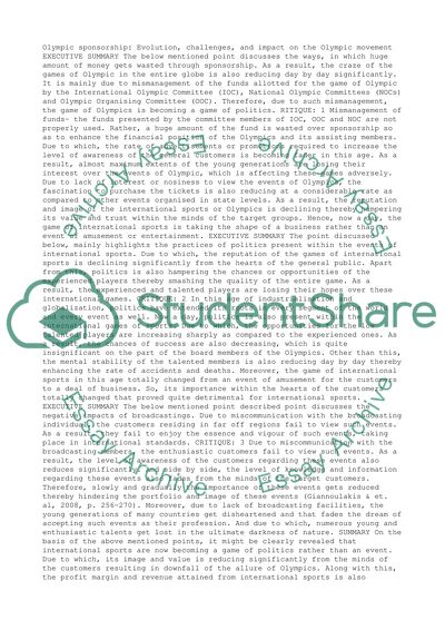 Olympic sponsorship: Evolution, challenges, and impact on the Olympic movement