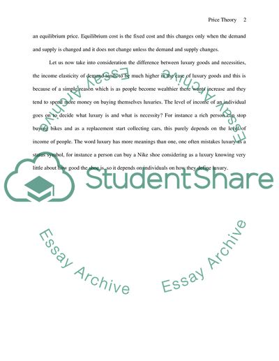 Microeconomics: Price Theory