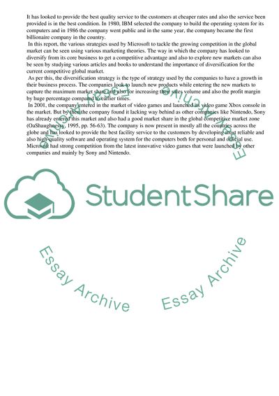 Microsofts Diversification Strategy