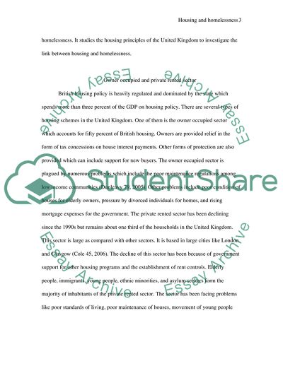 The Link between Housing and Homelessness