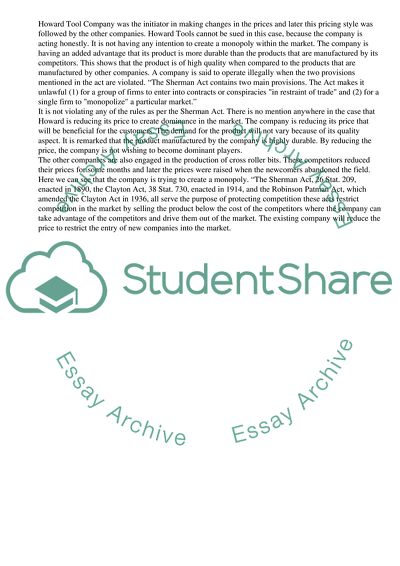 The US Antitrust Law and Sherman Act