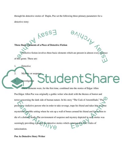 Contribution of Edgar Allen Poe to Detective Fiction