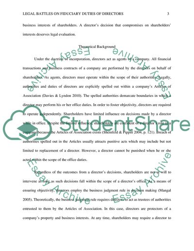 Legal Battles on Fiduciary Duties of Directors