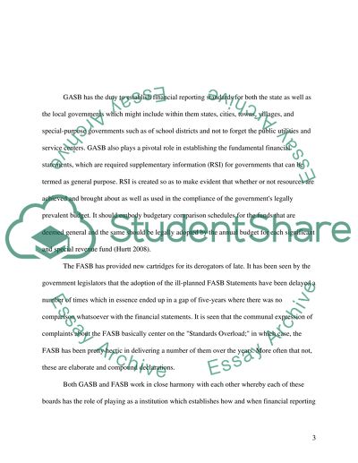 Governmental Accounting Standards Board and Financial Accounting Standards Board