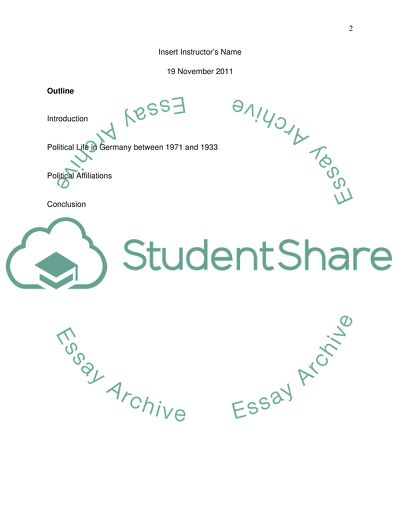 Political Life in Germany Between 1871 and 1933