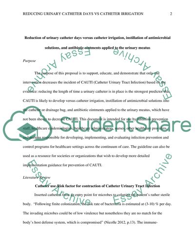 Reduction of urinary catheter days versus catheter irrigation