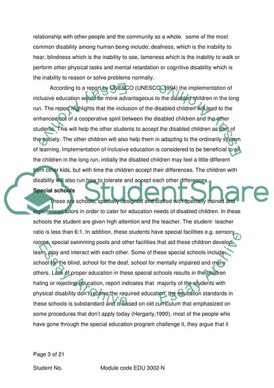 Inclusion of Disabled Children in Primary Education