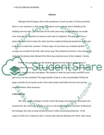 Value Stream Mapping and Interviews with Michigan Steel Company