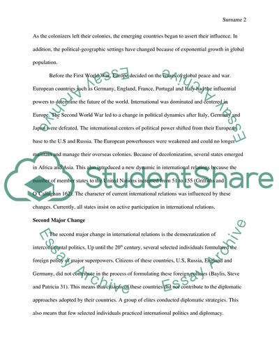 How Has International Relations Changed