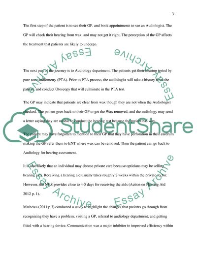 Patient Map in the Audiology Process Including Rehabilitation