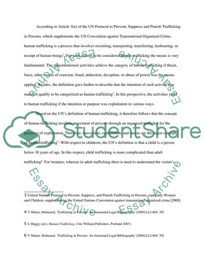 Current International Legal Framework: Human Trafficking Victims