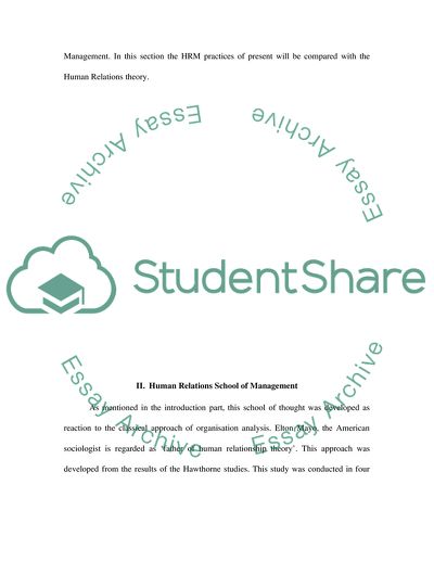 Human Recourse Management Amounts to Little More Than a Simple Reworking of the Human Relations School of Management