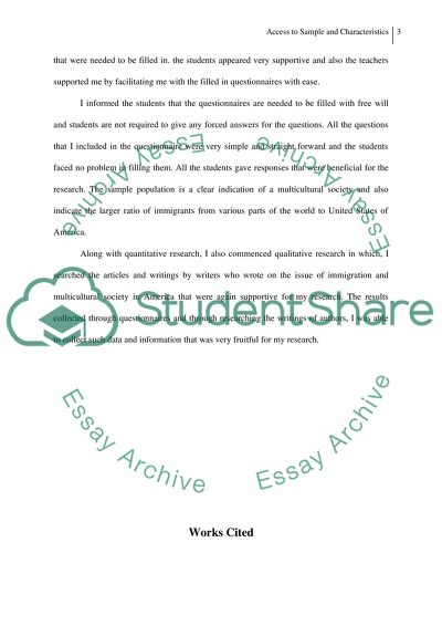 Attainment of Sample and Its Characteristics