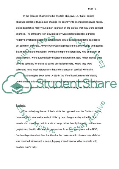 A Day in the Life of Ivan Denisovitch