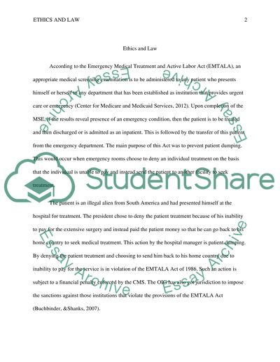 Ethics and the Law -- A Case Study