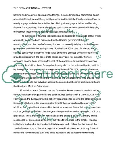 The German Financial System