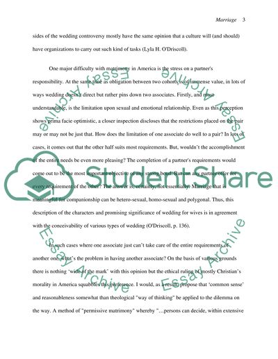 Marrige how should it be defined