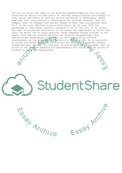 Analysis of Wireless Prices Lower Despite Industry Consolidation, GAO Finds Article by Brad Reed