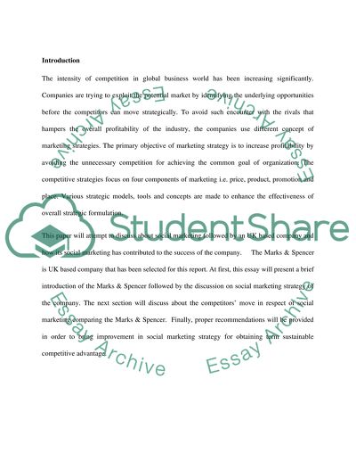 Evaluation of Social Marketing of the UK Based Company