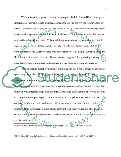 Economic Justice Theories of Nozick and Rawls