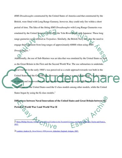 Naval Innovations between the Period of World War I and World War II